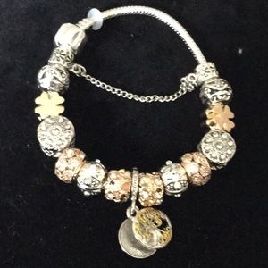 Sterling silver bracelet with charms